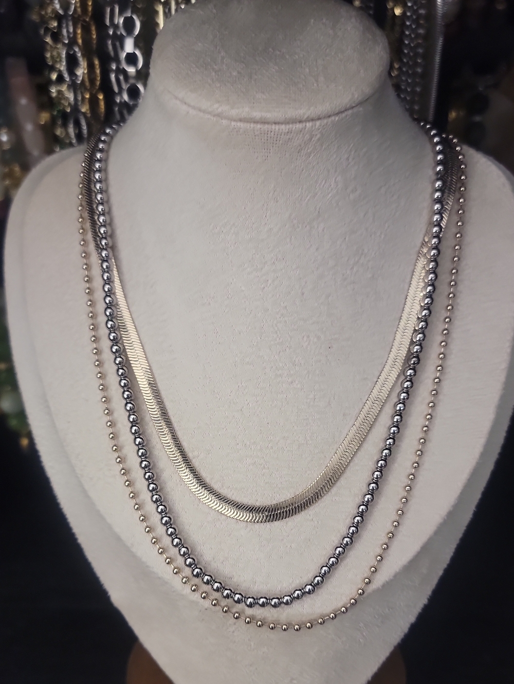 J. Crew Mixed Metal Layered Necklace in Silver and Gold